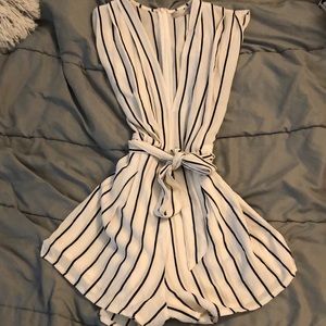 Stripped tie romper